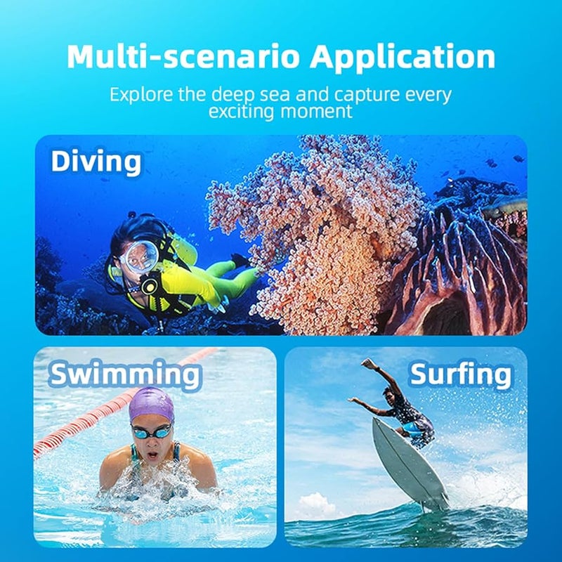 Blue Underwater Housing Case For 360 GO3 GO3S Camera 30 Meter Dive Capacity - Image 5